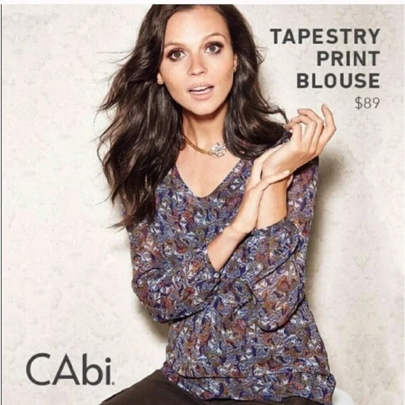 CABI TAPESTRY floral lightweight sophisticated quiet luxury blouse #157. MEDIUM - Picture 1 of 11